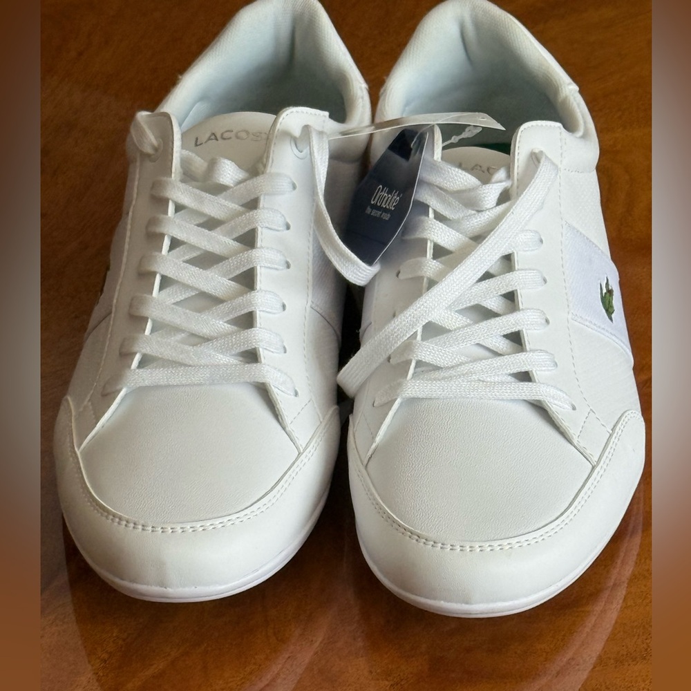 New ‼️Lacoste Men's White Sneakers with Green Accent